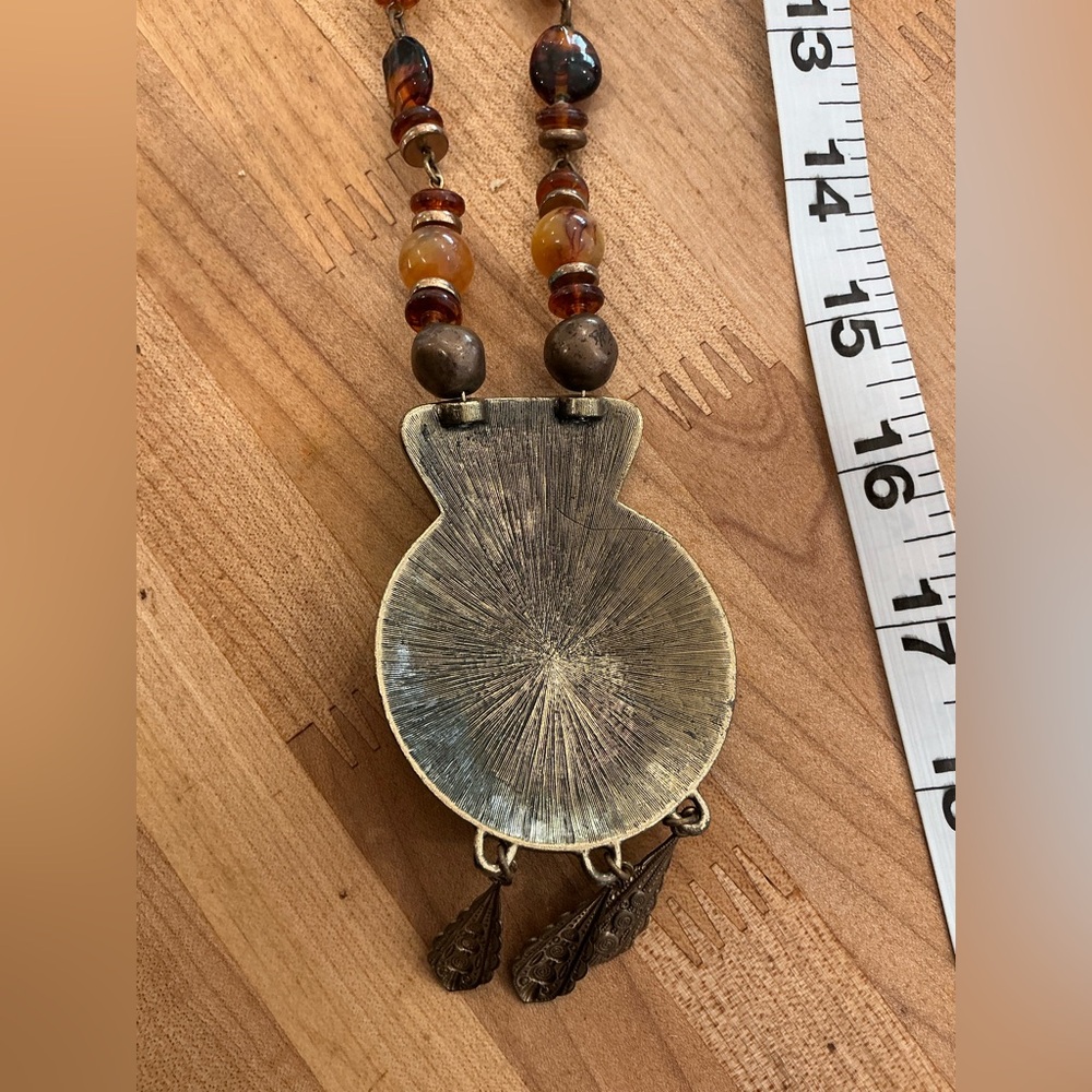 Big VINTAGE Necklace Pendant Bohemian Jewelry From 1928 Company, Very Long Chain - Picture 7 of 7